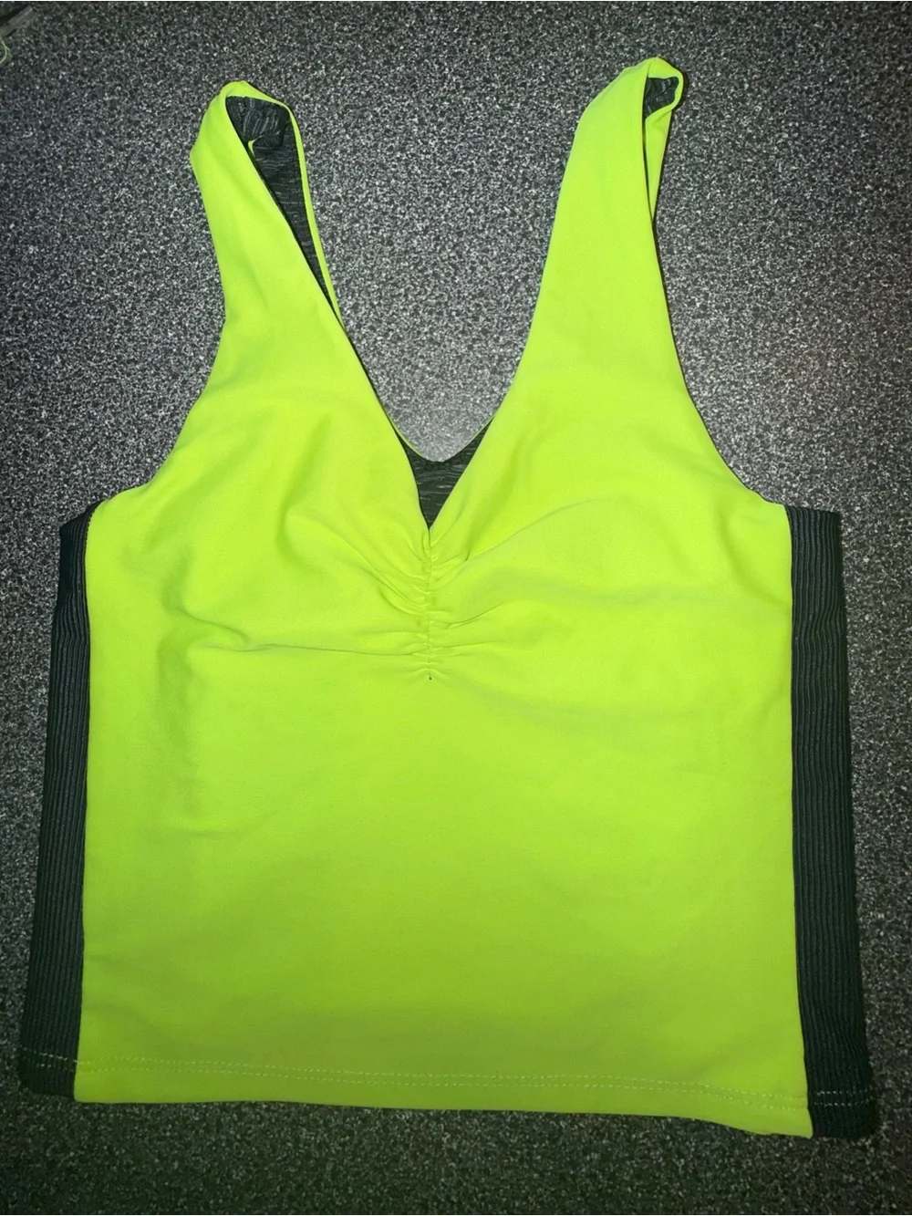 Five Dancewear Neon Green/Black Dance Top Size Petite Adult Small **see below